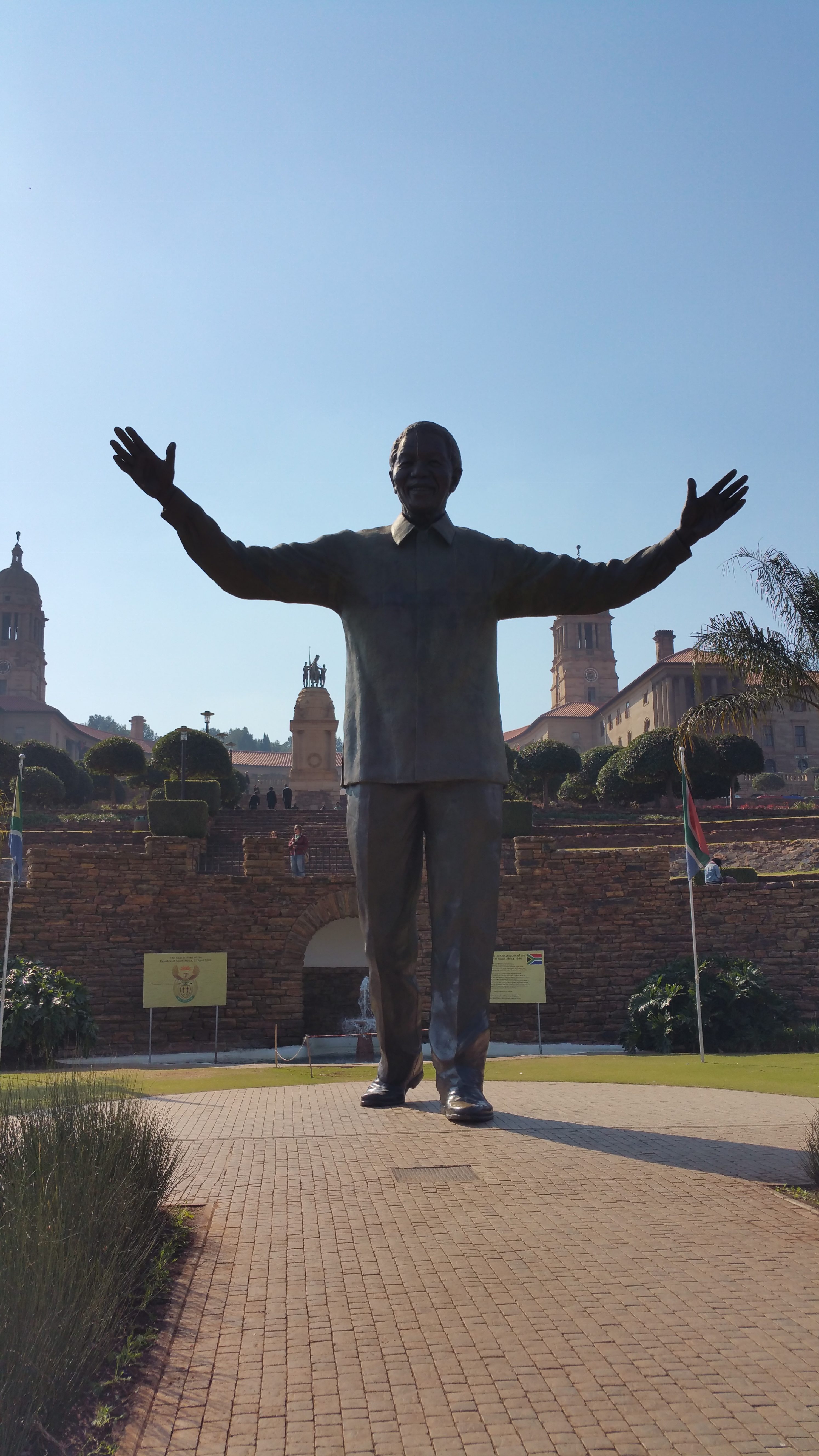 Statue of Nelson Mandela, the first president of post-apartheid South Africa. 