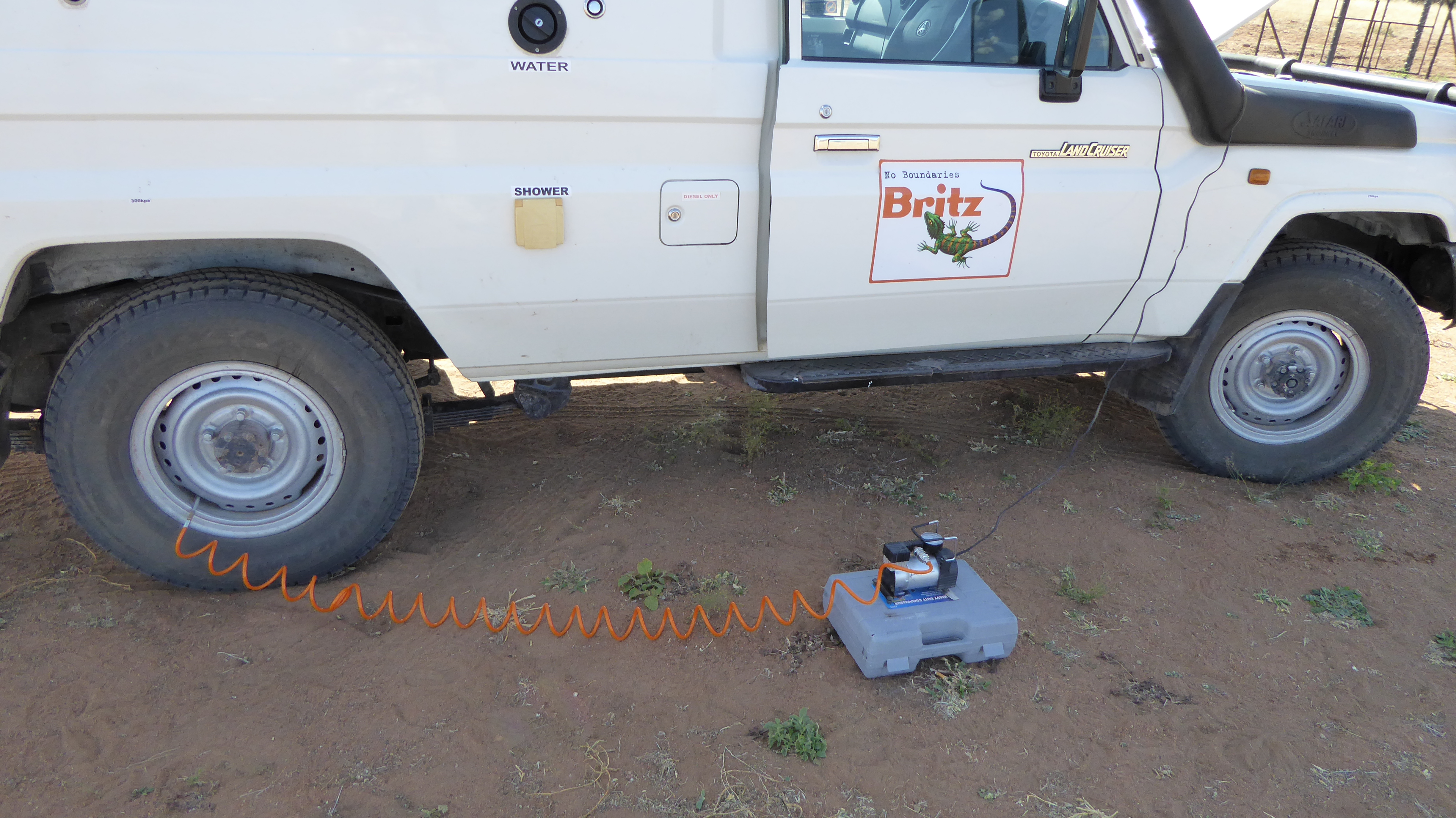 Bush camping equipped vehicles usually come with these pumps. Make sure you get one, and that it works before heading out. 