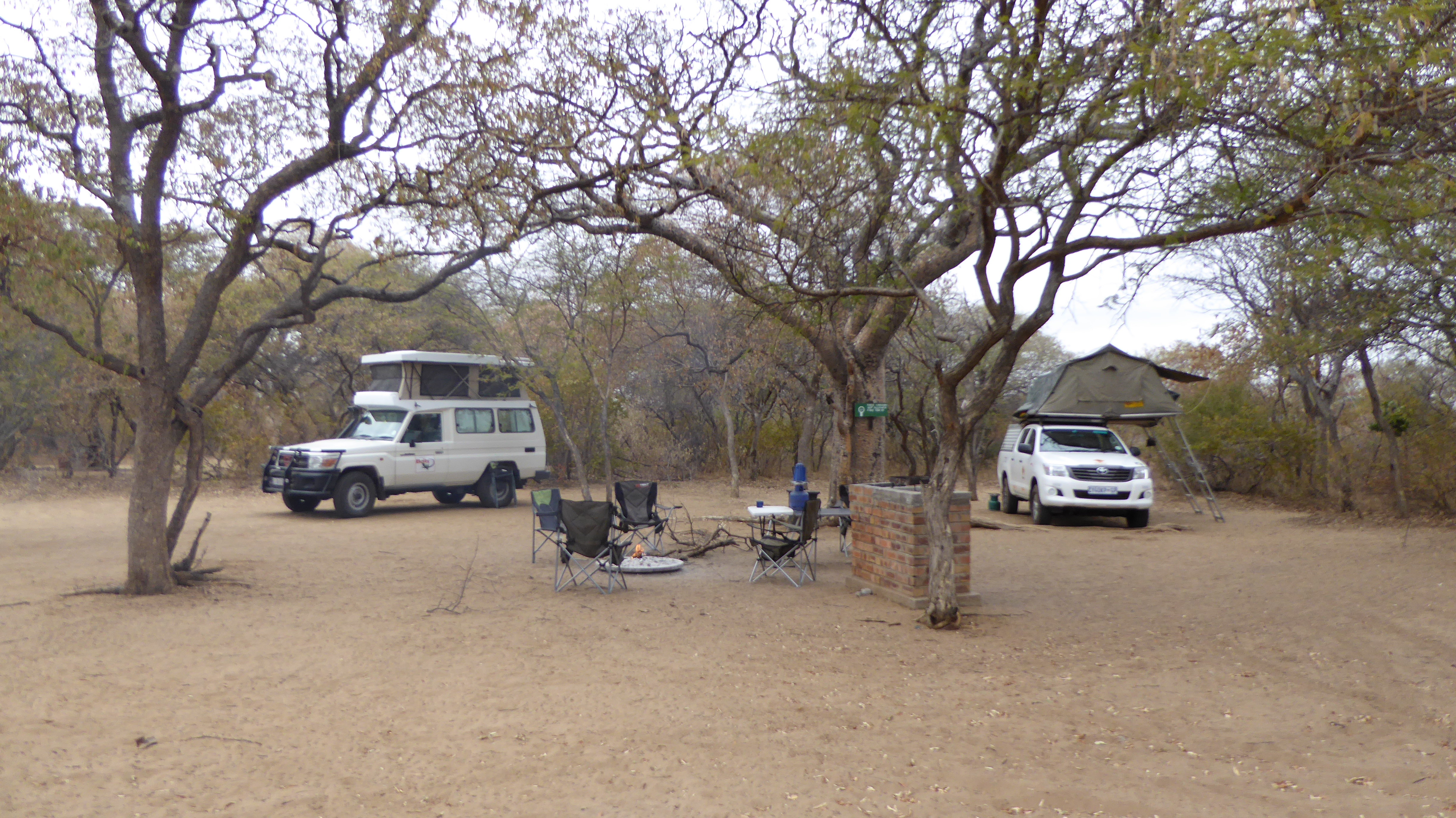 Camp at Khama Rhino Sanctuary with Christian, Konstantin, Till and Tim