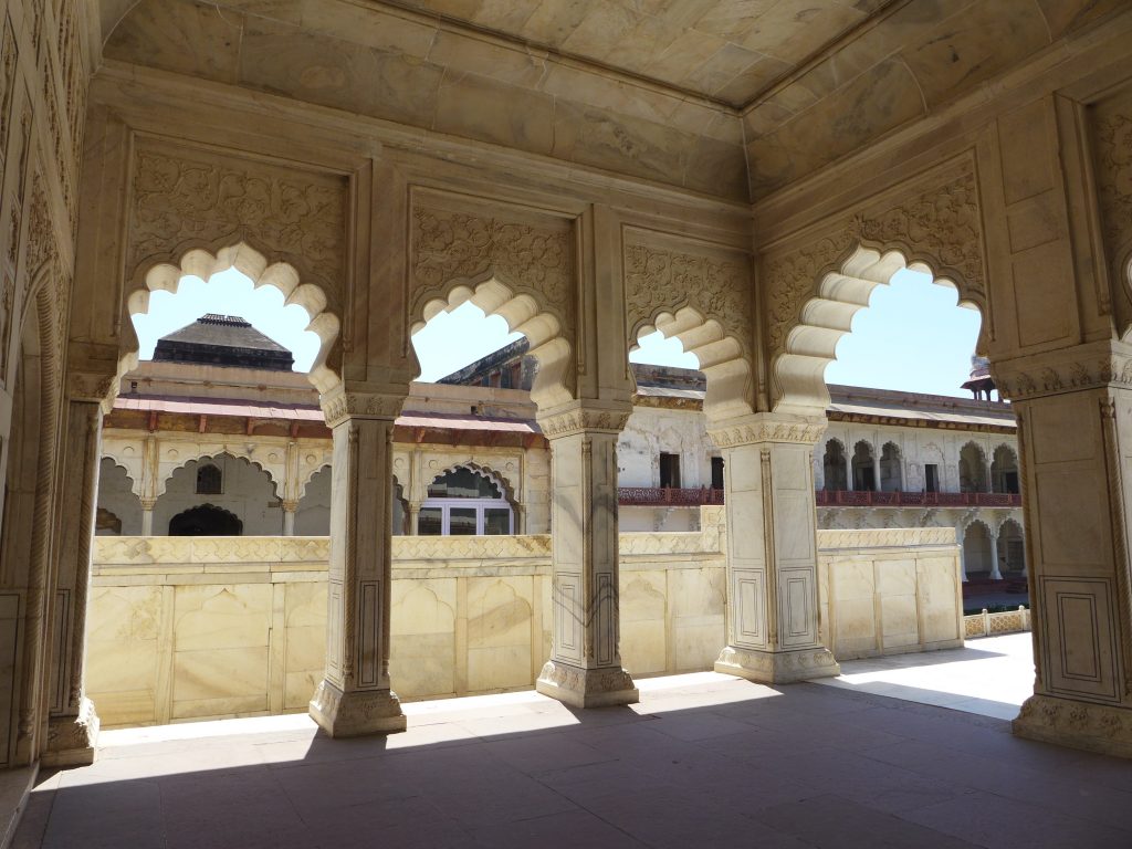Lookign out of Diwan-i-Khas "hall of private audience"-Agra Fort.