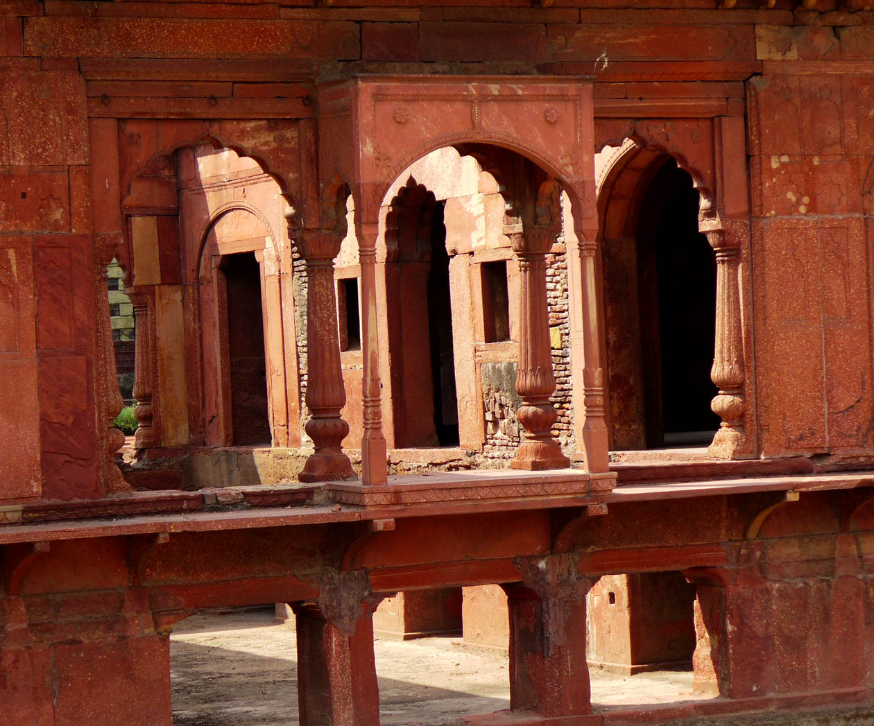 Red Zafar Mahal up close. 