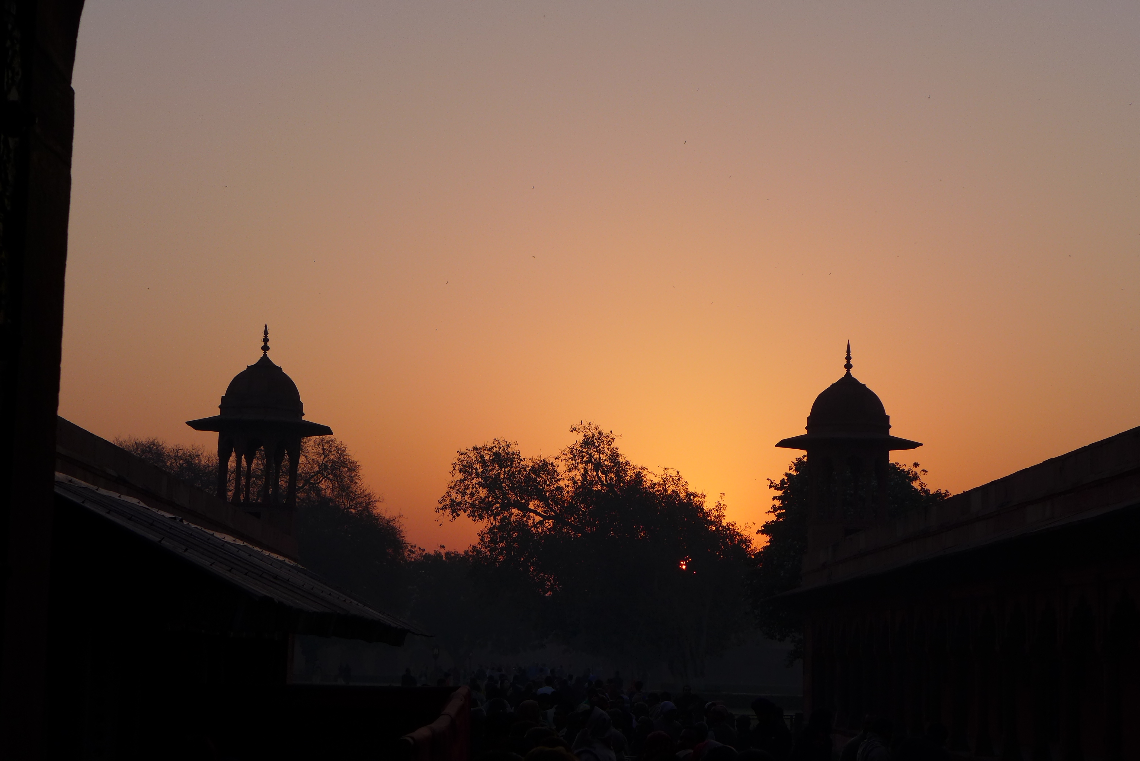 Sunrise at West Gate entrance to the Taj Mahal