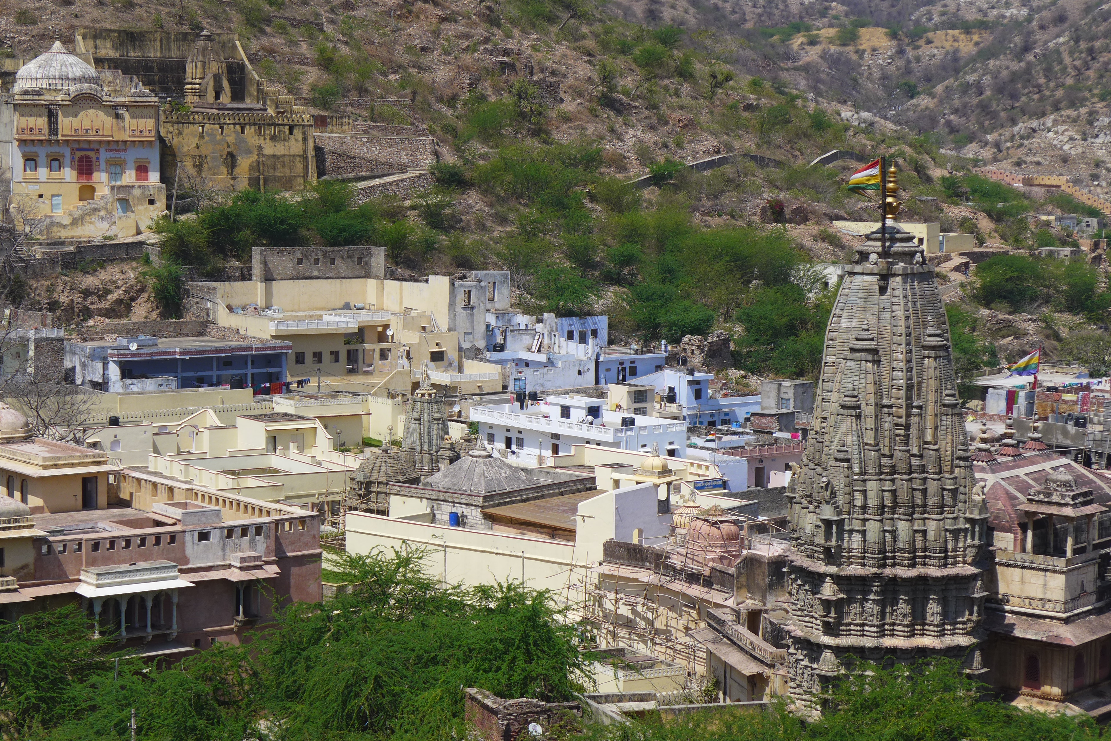 View of the village below Amer Fort.